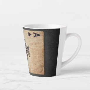 Caneca De Café Latte Almofada de lançamento do ás de espadas
