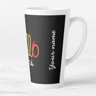 Caneca De Café Latte Alô Colorido Mundo Latte Mug