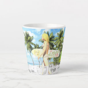 Caneca De Café Latte Aloha 01 