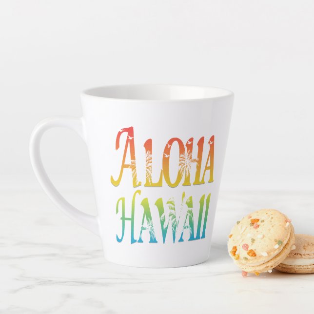 Caneca De Café Latte Aloha Hawaii (In Situ)