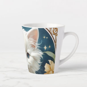 Caneca De Café Latte Alphonse Mucha Art Nouveau Kitten