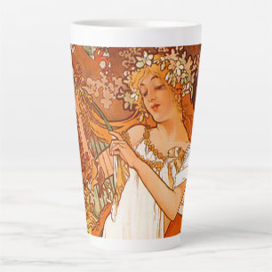 Caneca De Café Latte Alphonse Mucha Art Nouveau Primavera