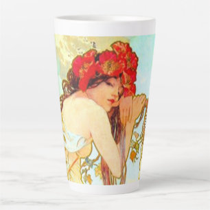 Caneca De Café Latte Alphonse Mucha Art Nouveau Summer