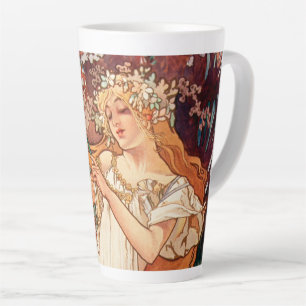 Caneca De Café Latte Alphonse Mucha, As Estações (1896) Primavera