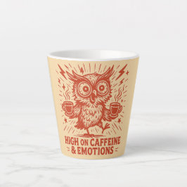 Caneca De Café Latte Alto em Cafeína & Emoções