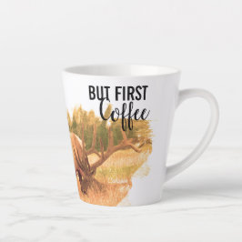 Caneca De Café Latte Amante da Natureza Mas primeiro café