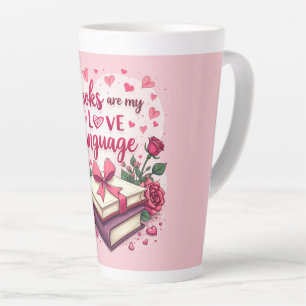 Caneca De Café Latte Amante de Livros no Dia dos Namorados Leitura Româ