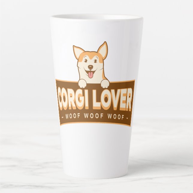 CANECA DE CAFÉ LATTE AMANTE DO CORGI (Frente)