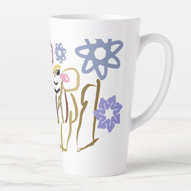 Caneca De Café Latte Amante do inverno do cervo (Direita)