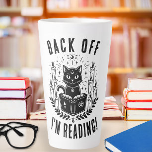 Caneca De Café Latte Amantes de Livros Gato Engraçado Lendo
