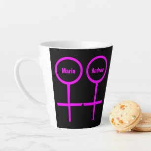 Caneca De Café Latte Amantes lésbicas personalizados