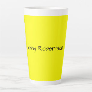 Caneca De Café Latte Amarelo Brilhante Simples Elegante Profissional Mo