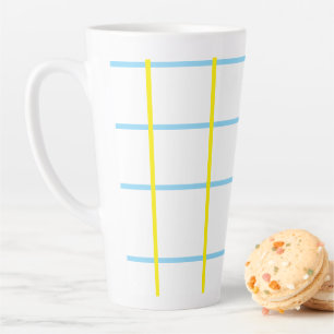 Caneca De Café Latte Amarelo Unisex, Branco Azul