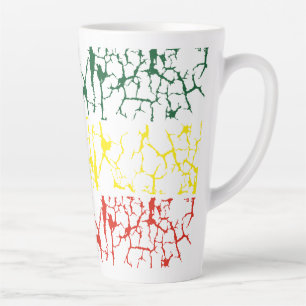 Caneca De Café Latte Amarelo Verde. Vermelha
