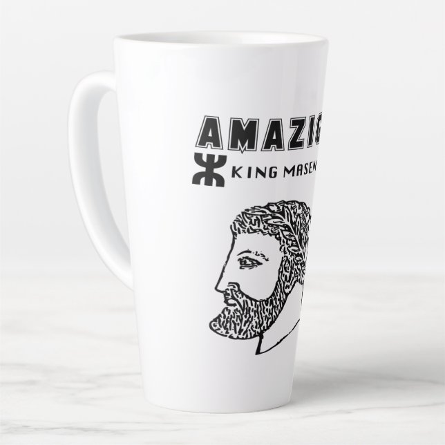 Caneca De Café Latte amazigh rei Massinissa Kabyle algerie Marrocos (Ângulo esquerdo)