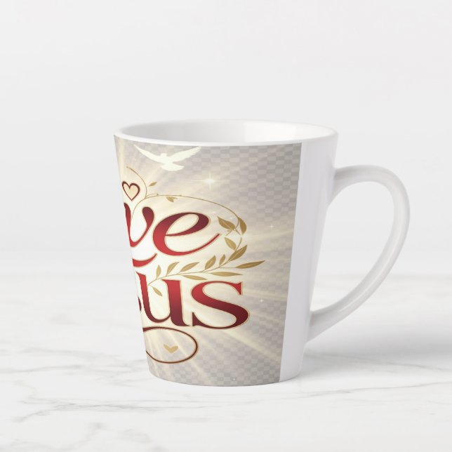 Caneca De Café Latte Ame Jesus (Direita)