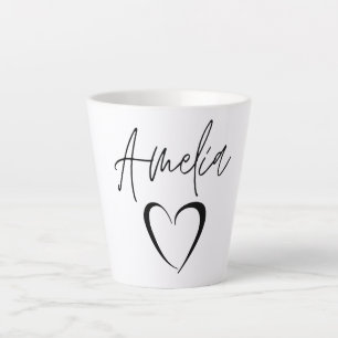 Caneca De Café Latte Amelia Name Mug, Nome Personalizado Coffee Mug,