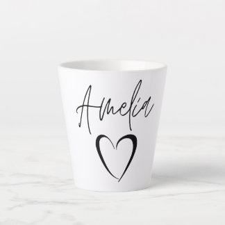 Caneca De Café Latte Amelia Name Mug, Nome Personalizado Coffee Mug,