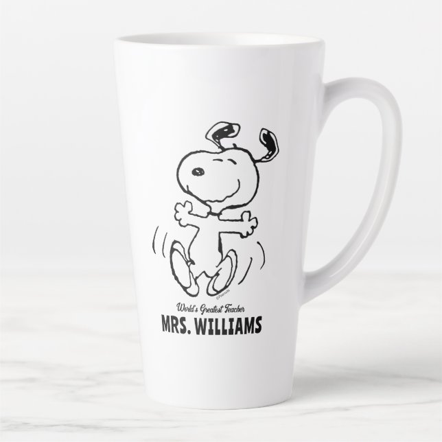 Caneca De Café Latte Amendoins | Maior Professor Snoopy Personalizado (Direita)
