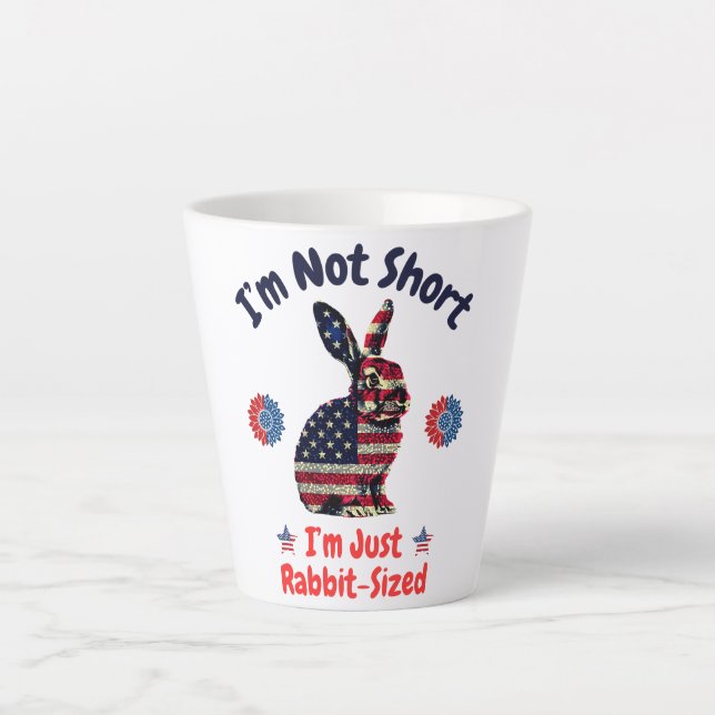 Caneca De Café Latte América do Sinalizador do Rabbit (Frente)