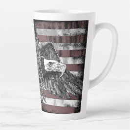 Caneca De Café Latte American Flag Bald Eagle EUA
