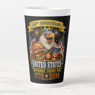Caneca De Café Latte Americano 1776 2026 250º 4 de julho Dia da Indepen
