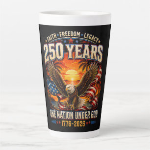 Caneca De Café Latte Americano 1776 2026 250º 4 de julho Dia da Indepen