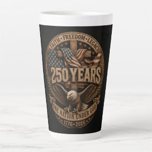Caneca De Café Latte Americano 1776 2026 250º 4 de julho Dia da Indepen
