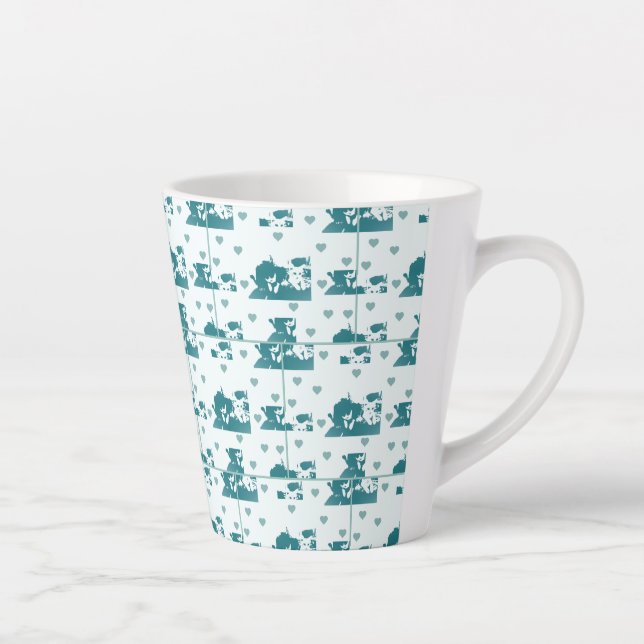 Caneca De Café Latte Amigos Felinos. (Direita)