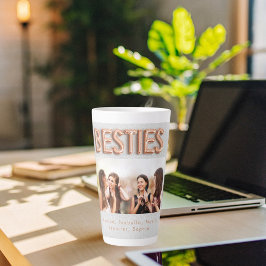 Caneca De Café Latte Amigos sitiados foto rosa dourado BFF prata