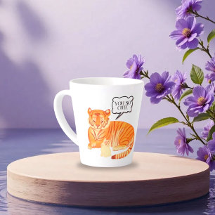 Caneca De Café Latte Amizade a Tigre e Bunny - Figuras