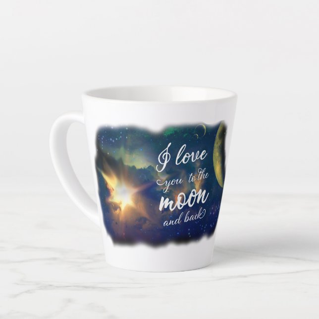Caneca De Café Latte Amo-te à Lua e Volta (Ângulo esquerdo)