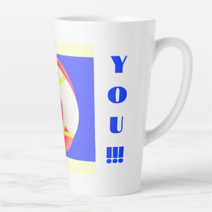 Caneca De Café Latte Amo-te, Royal Blue, com palavras