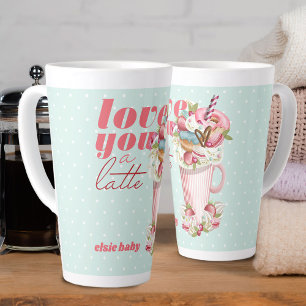Caneca De Café Latte Amo-te um Latite Retro Doces