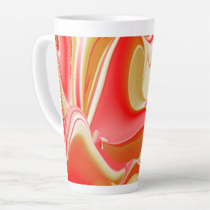 Caneca De Café Latte Amor e Abstrato 3D Rainbowart Dourado