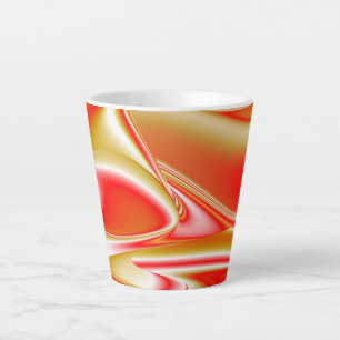 Caneca De Café Latte Amor e Abstrato 3D Rainbowart Dourado