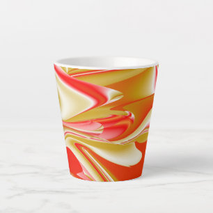 Caneca De Café Latte Amor e Abstrato 3D Rainbowart Dourado