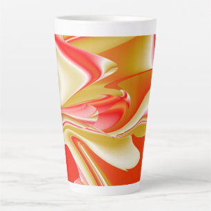 Caneca De Café Latte Amor e Abstrato 3D Rainbowart Dourado