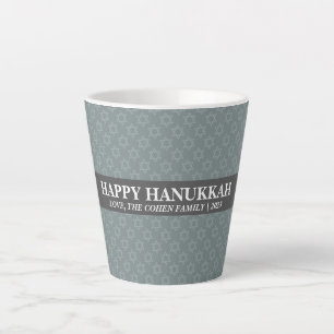 Caneca De Café Latte Amor e Luz Simples Elegante família de Hanukkah