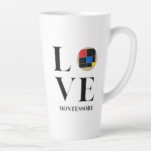 Caneca De Café Latte Amor Montessori Cubo Trinomial