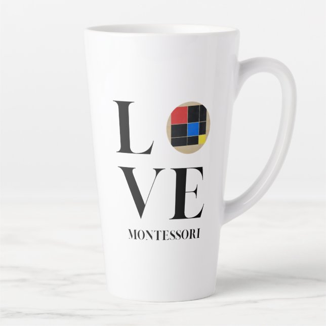 Caneca De Café Latte Amor | Montessori | Cubo Trinomial (Direita)