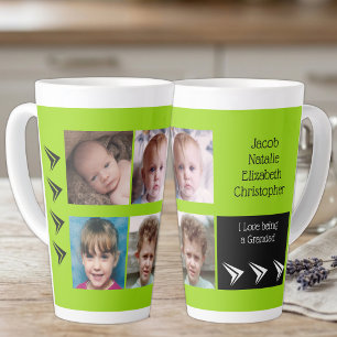 Caneca De Café Latte Amor preto lima por ser um Avô com fotos