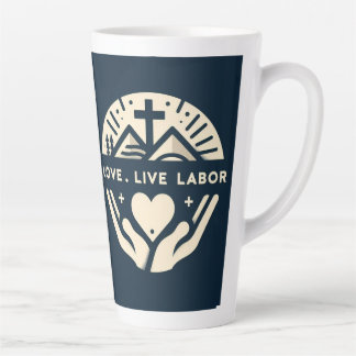 Caneca De Café Latte Amor. Viva. Trabalho.