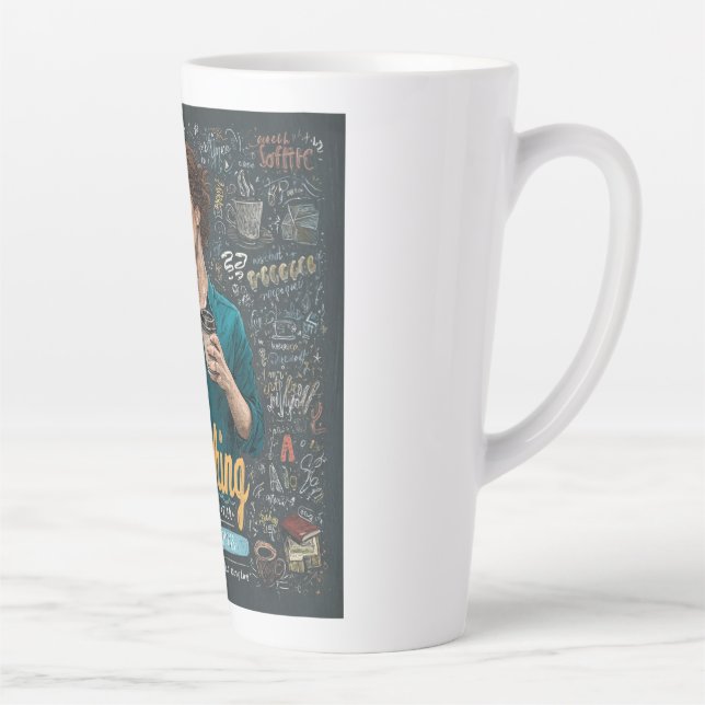 Caneca De Café Latte An Artistic Illustration of a Teacher  (Direita)