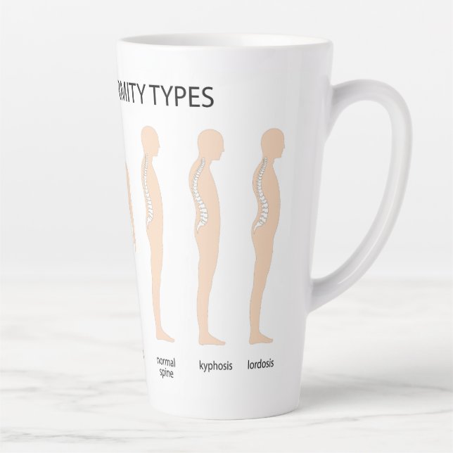 Caneca De Café Latte Anatomia da deformidade da coluna (Direita)