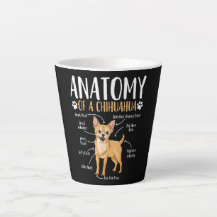 Caneca De Café Latte Anatomia dos cães Chihuahua