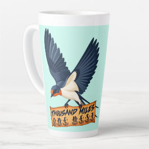 Caneca De Café Latte Andorinha de Mil Milhas Um Ninho