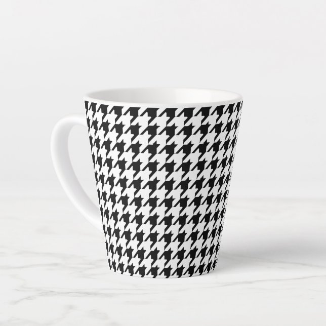 Caneca De Café Latte Anel preto e branco (Ângulo esquerdo)