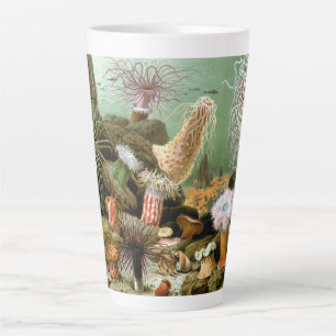 Caneca De Café Latte Anêmonas Marinhas Vida Marinha, Animais Marinhos V