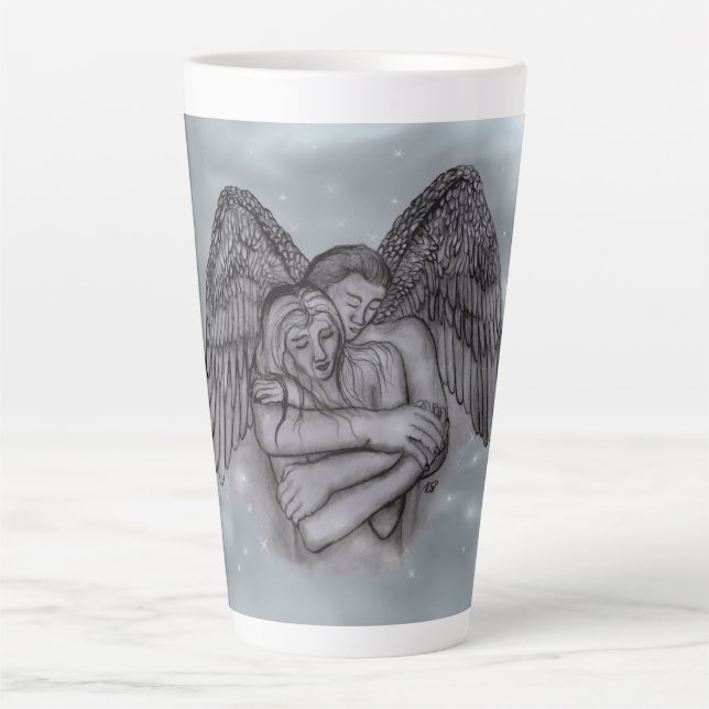 Caneca De Café Latte Angel Eros no Amor (Frente)